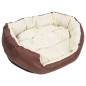 vidaXL Hundekissen Wendbar und Waschbar Braun und Creme 85x70x20 cm vidaXL Hundekissen Wendbar und Waschbar Braun und Creme 85x70x20 cm