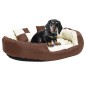 vidaXL Hundekissen Wendbar und Waschbar Braun und Creme 110x80x23 cm vidaXL Hundekissen Wendbar und Waschbar Braun und Creme 110x80x23 cm