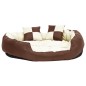 vidaXL Hundekissen Wendbar und Waschbar Braun und Creme 110x80x23 cm vidaXL Hundekissen Wendbar und Waschbar Braun und Creme 110x80x23 cm