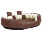 vidaXL Hundekissen Wendbar und Waschbar Braun und Creme 110x80x23 cm vidaXL Hundekissen Wendbar und Waschbar Braun und Creme 110x80x23 cm