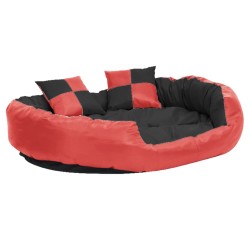 vidaXL Hundekissen Wendbar und Waschbar Rot und Schwarz 110x80x23 cm