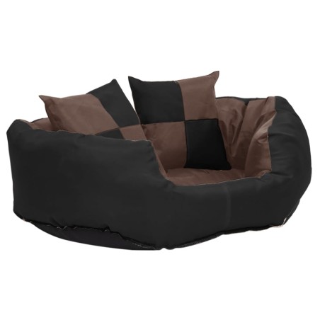 vidaXL Hundekissen Wendbar und Waschbar Schwarz und Braun 65x50x20 cm