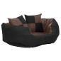 vidaXL Hundekissen Wendbar und Waschbar Schwarz und Braun 65x50x20 cm vidaXL Hundekissen Wendbar und Waschbar Schwarz und Braun 65x50x20 cm