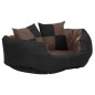 vidaXL Hundekissen Wendbar und Waschbar Schwarz und Braun 65x50x20 cm vidaXL Hundekissen Wendbar und Waschbar Schwarz und Braun 65x50x20 cm