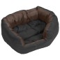 vidaXL Hundekissen Wendbar und Waschbar Schwarz und Braun 65x50x20 cm vidaXL Hundekissen Wendbar und Waschbar Schwarz und Braun 65x50x20 cm