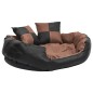 vidaXL Hundekissen Wendbar und Waschbar Schwarz und Braun 85x70x20 cm vidaXL Hundekissen Wendbar und Waschbar Schwarz und Braun 85x70x20 cm