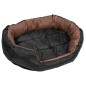 vidaXL Hundekissen Wendbar und Waschbar Schwarz und Braun 85x70x20 cm vidaXL Hundekissen Wendbar und Waschbar Schwarz und Braun 85x70x20 cm
