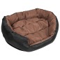 vidaXL Hundekissen Wendbar und Waschbar Schwarz und Braun 85x70x20 cm vidaXL Hundekissen Wendbar und Waschbar Schwarz und Braun 85x70x20 cm