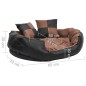 vidaXL Hundekissen Wendbar und Waschbar Schwarz und Braun 85x70x20 cm vidaXL Hundekissen Wendbar und Waschbar Schwarz und Braun 85x70x20 cm