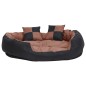 vidaXL Hundekissen Wendbar und Waschbar Schwarz und Braun 110x80x23 cm vidaXL Hundekissen Wendbar und Waschbar Schwarz und Braun 110x80x23 cm
