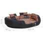 vidaXL Hundekissen Wendbar und Waschbar Schwarz und Braun 110x80x23 cm vidaXL Hundekissen Wendbar und Waschbar Schwarz und Braun 110x80x23 cm