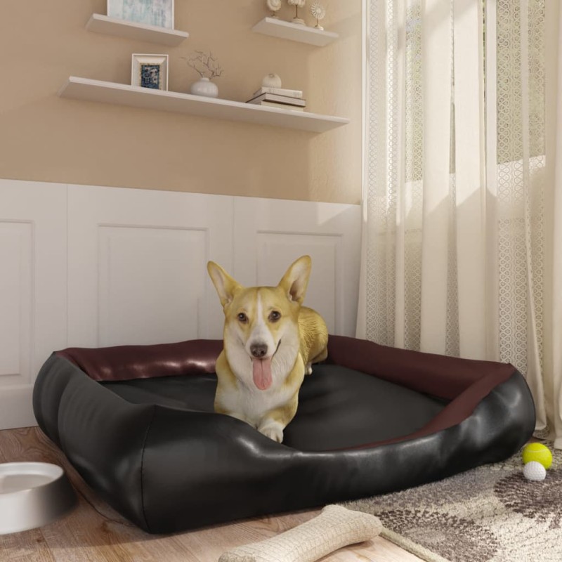 vidaXL Hundebett Schwarz/Braun 120x100x27 cm Kunstleder vidaXL Hundebett Schwarz/Braun 120x100x27 cm Kunstleder