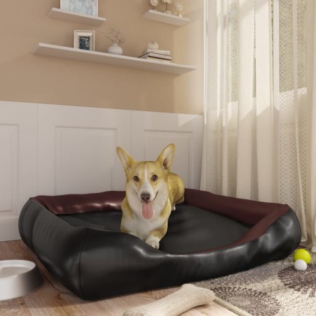 vidaXL Hundebett Schwarz/Braun 120x100x27 cm Kunstleder