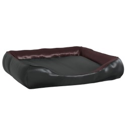vidaXL Hundebett Schwarz/Braun 120x100x27 cm Kunstleder