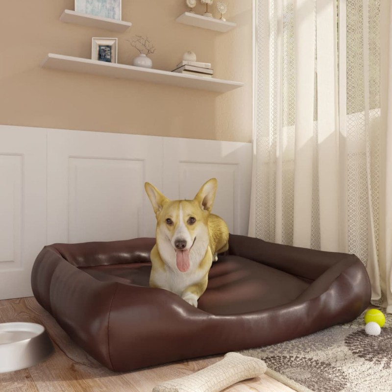 vidaXL Hundebett Braun 80x68x23 cm Kunstleder vidaXL Hundebett Braun 80x68x23 cm Kunstleder