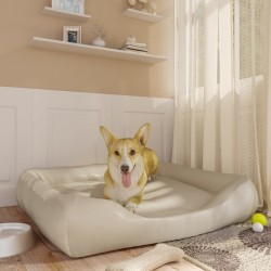 vidaXL Hundebett Beige 120x100x27 cm Kunstleder