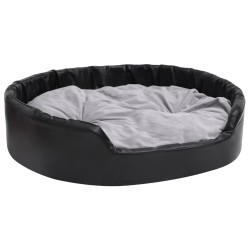 vidaXL Hundebett Schwarz-Grau 99x89x21 cm Plüsch und Kunstleder