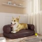 vidaXL Hundebett Ergonomisch Schaumstoff Braun 60x42 cm Kunstleder vidaXL Hundebett Ergonomisch Schaumstoff Braun 60x42 cm Kunstleder