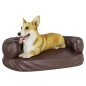 vidaXL Hundebett Ergonomisch Schaumstoff Braun 60x42 cm Kunstleder vidaXL Hundebett Ergonomisch Schaumstoff Braun 60x42 cm Kunstleder