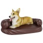 vidaXL Hundebett Ergonomisch Schaumstoff Braun 75x53 cm Kunstleder vidaXL Hundebett Ergonomisch Schaumstoff Braun 75x53 cm Kunstleder