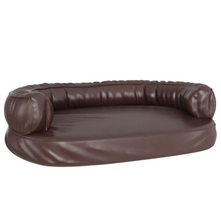 vidaXL Hundebett Ergonomisch Schaumstoff Braun 88x65 cm Kunstleder