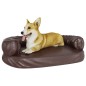 vidaXL Hundebett Ergonomisch Schaumstoff Braun 88x65 cm Kunstleder vidaXL Hundebett Ergonomisch Schaumstoff Braun 88x65 cm Kunstleder