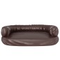 vidaXL Hundebett Ergonomisch Schaumstoff Braun 88x65 cm Kunstleder vidaXL Hundebett Ergonomisch Schaumstoff Braun 88x65 cm Kunstleder