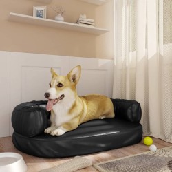 vidaXL Hundebett Ergonomisch Schaumstoff Schwarz 60x42 cm Kunstleder