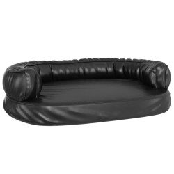 vidaXL Hundebett Ergonomisch Schaumstoff Schwarz 75x53 cm Kunstleder