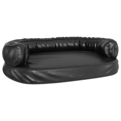 vidaXL Hundebett Ergonomisch Schaumstoff Schwarz 88x65 cm Kunstleder