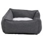 vidaXL Hundebett Grau-Weiß 85,5x70x23 cm Fleece Leinenoptik vidaXL Hundebett Grau-Weiß 85,5x70x23 cm Fleece Leinenoptik