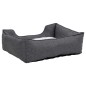 vidaXL Hundebett Grau-Weiß 85,5x70x23 cm Fleece Leinenoptik vidaXL Hundebett Grau-Weiß 85,5x70x23 cm Fleece Leinenoptik