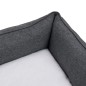 vidaXL Hundebett Grau-Weiß 85,5x70x23 cm Fleece Leinenoptik vidaXL Hundebett Grau-Weiß 85,5x70x23 cm Fleece Leinenoptik