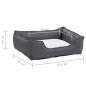 vidaXL Hundebett Grau-Weiß 85,5x70x23 cm Fleece Leinenoptik vidaXL Hundebett Grau-Weiß 85,5x70x23 cm Fleece Leinenoptik