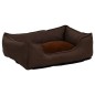 vidaXL Hundebett Braun 85,5x70x23 cm Fleece Leinenoptik vidaXL Hundebett Braun 85,5x70x23 cm Fleece Leinenoptik