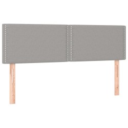 Kopfteile 2 Stk. Hellgrau 72x5x78/88 cm Stoff