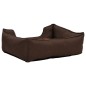 vidaXL Hundebett Braun 85,5x70x23 cm Fleece Leinenoptik vidaXL Hundebett Braun 85,5x70x23 cm Fleece Leinenoptik