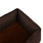 vidaXL Hundebett Braun 85,5x70x23 cm Fleece Leinenoptik vidaXL Hundebett Braun 85,5x70x23 cm Fleece Leinenoptik