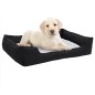 vidaXL Hundebett Schwarz-Weiß 85,5x70x23 cm Fleece Leinenoptik vidaXL Hundebett Schwarz-Weiß 85,5x70x23 cm Fleece Leinenoptik