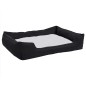 vidaXL Hundebett Schwarz-Weiß 85,5x70x23 cm Fleece Leinenoptik vidaXL Hundebett Schwarz-Weiß 85,5x70x23 cm Fleece Leinenoptik
