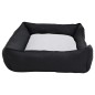 vidaXL Hundebett Schwarz-Weiß 85,5x70x23 cm Fleece Leinenoptik vidaXL Hundebett Schwarz-Weiß 85,5x70x23 cm Fleece Leinenoptik