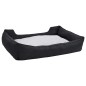 vidaXL Hundebett Schwarz-Weiß 85,5x70x23 cm Fleece Leinenoptik vidaXL Hundebett Schwarz-Weiß 85,5x70x23 cm Fleece Leinenoptik