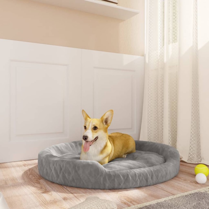 vidaXL Hundebett Grau 90x70x23 cm Plüsch vidaXL Hundebett Grau 90x70x23 cm Plüsch