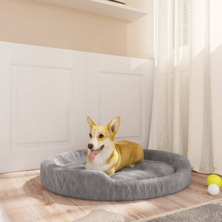 vidaXL Hundebett Grau 90x70x23 cm Plüsch