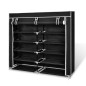 vidaXL Stoff Schuhschrank mit Abdeckung 115 x 28 x 110 cm Schwarz vidaXL Stoff Schuhschrank mit Abdeckung 115 x 28 x 110 cm Schwarz