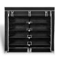 vidaXL Stoff Schuhschrank mit Abdeckung 115 x 28 x 110 cm Schwarz vidaXL Stoff Schuhschrank mit Abdeckung 115 x 28 x 110 cm Schwarz