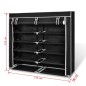 vidaXL Stoff Schuhschrank mit Abdeckung 115 x 28 x 110 cm Schwarz vidaXL Stoff Schuhschrank mit Abdeckung 115 x 28 x 110 cm Schwarz