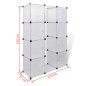 vidaXL Modularer Schrank mit 9 Fächern 37×115×150 cm Weiß vidaXL Modularer Schrank mit 9 Fächern 37×115×150 cm Weiß