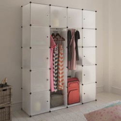 vidaXL Modularer Schrank mit 14 Fächern weiß 37 x 146 x 180,5 cm