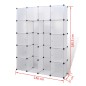 vidaXL Modularer Schrank mit 14 Fächern weiß 37 x 146 x 180,5 cm vidaXL Modularer Schrank mit 14 Fächern weiß 37 x 146 x 180,5 cm